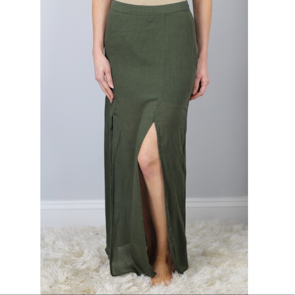 Boho skirt olive green